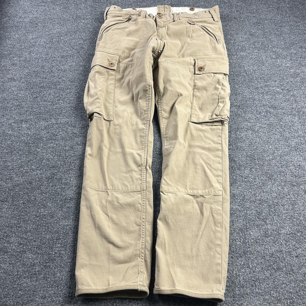 Polo Ralph Lauren Pants Mens 34x29 Beige Cargo Stretch Slim Fit Canvas Utility